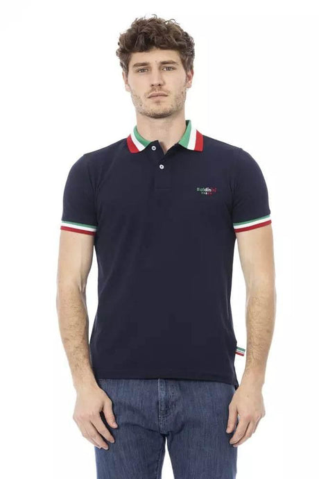 Baldinini Trend Blue Cotton Men Polo Shirt - Hilstor