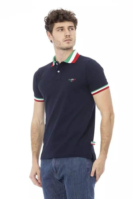 Baldinini Trend Blue Cotton Men Polo Shirt - Hilstor