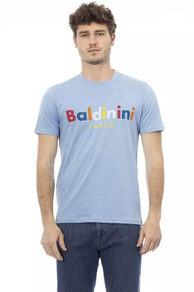 Baldinini Trend Light Blue Cotton Men T-Shirt - Hilstor