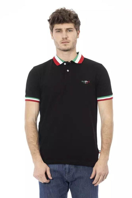 Baldinini Trend Black Cotton Men Polo Shirt - Hilstor