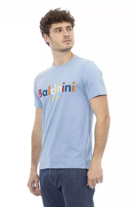 Baldinini Trend Light Blue Cotton Men T-Shirt - Hilstor