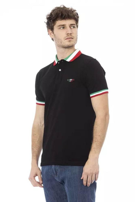Baldinini Trend Black Cotton Men Polo Shirt - Hilstor