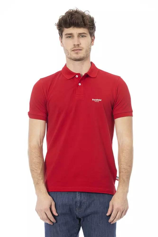 Baldinini Trend Red Cotton Men Polo Shirt - Hilstor