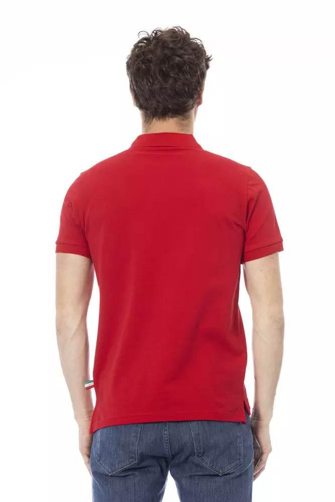Baldinini Trend Red Cotton Men Polo Shirt - Hilstor