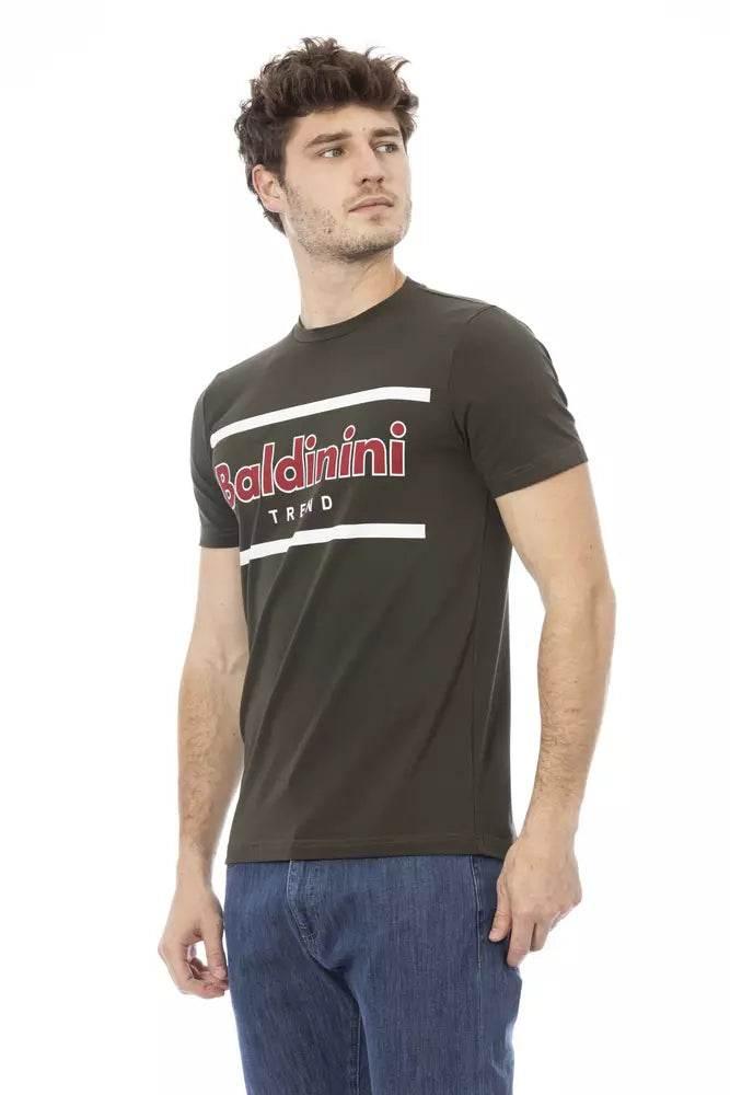 Baldinini Trend Green Cotton Men T-Shirt - Hilstor