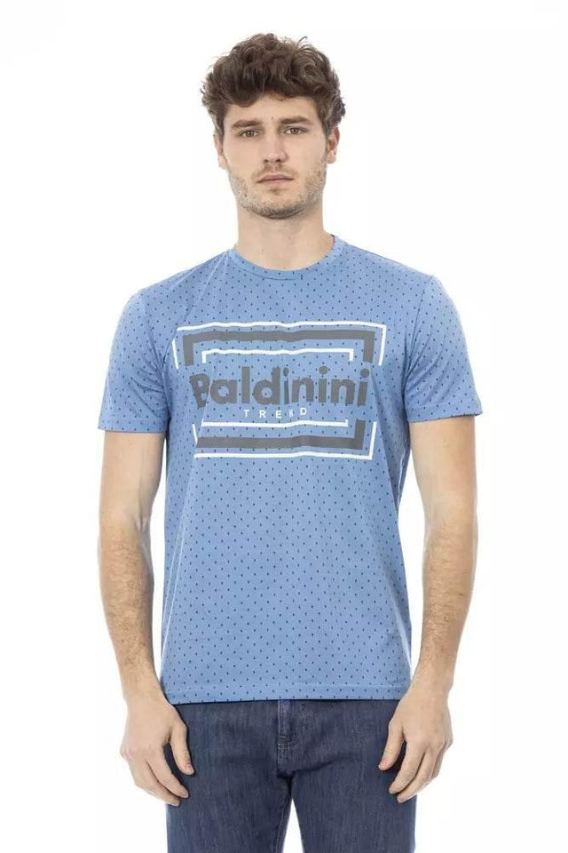 Baldinini Trend Light Blue Cotton Men T-Shirt - Hilstor
