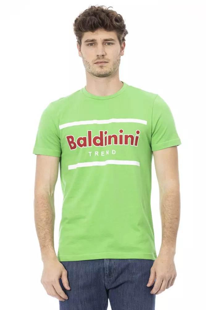 Baldinini Trend Green Cotton Men T-Shirt - Hilstor