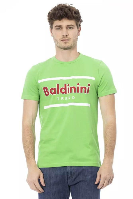 Baldinini Trend Green Cotton Men T-Shirt - Hilstor