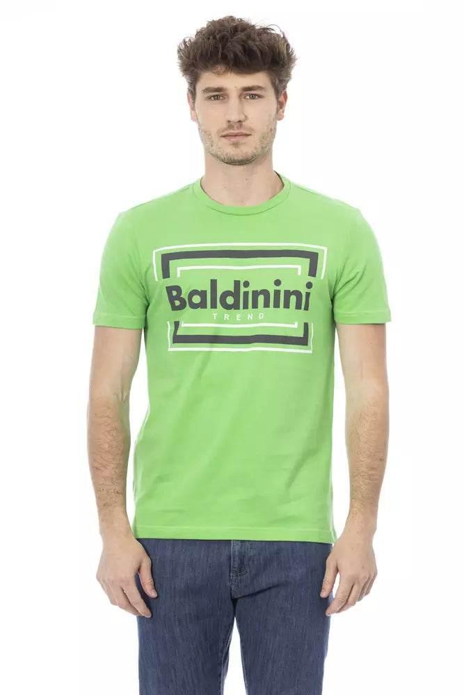 Baldinini Trend Green Cotton Men T-Shirt - Hilstor