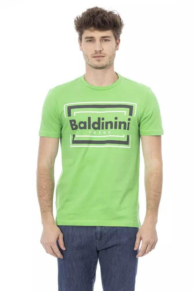 Baldinini Trend Green Cotton Men T-Shirt - Hilstor