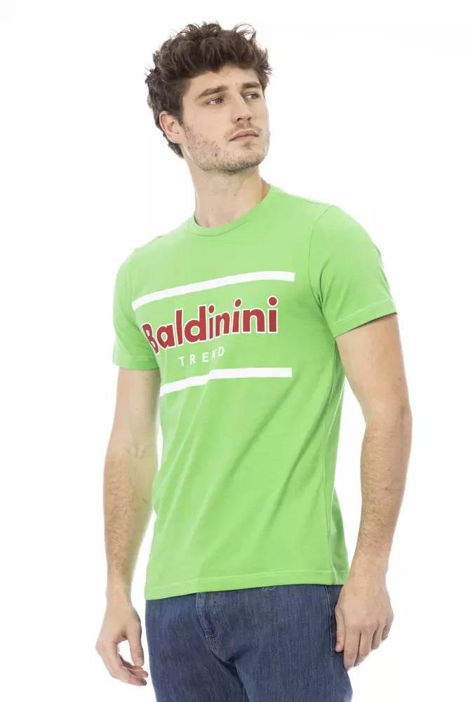 Baldinini Trend Green Cotton Men T-Shirt - Hilstor