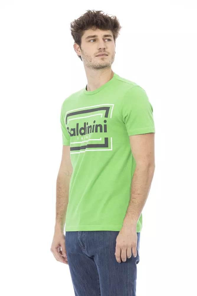 Baldinini Trend Green Cotton Men T-Shirt - Hilstor