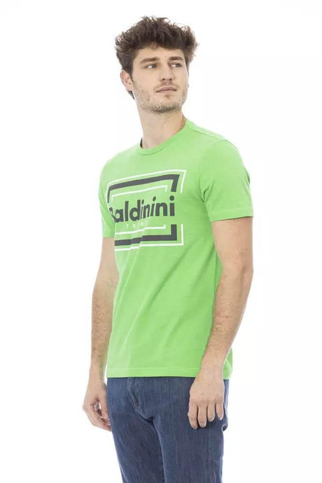 Baldinini Trend Green Cotton Men T-Shirt - Hilstor
