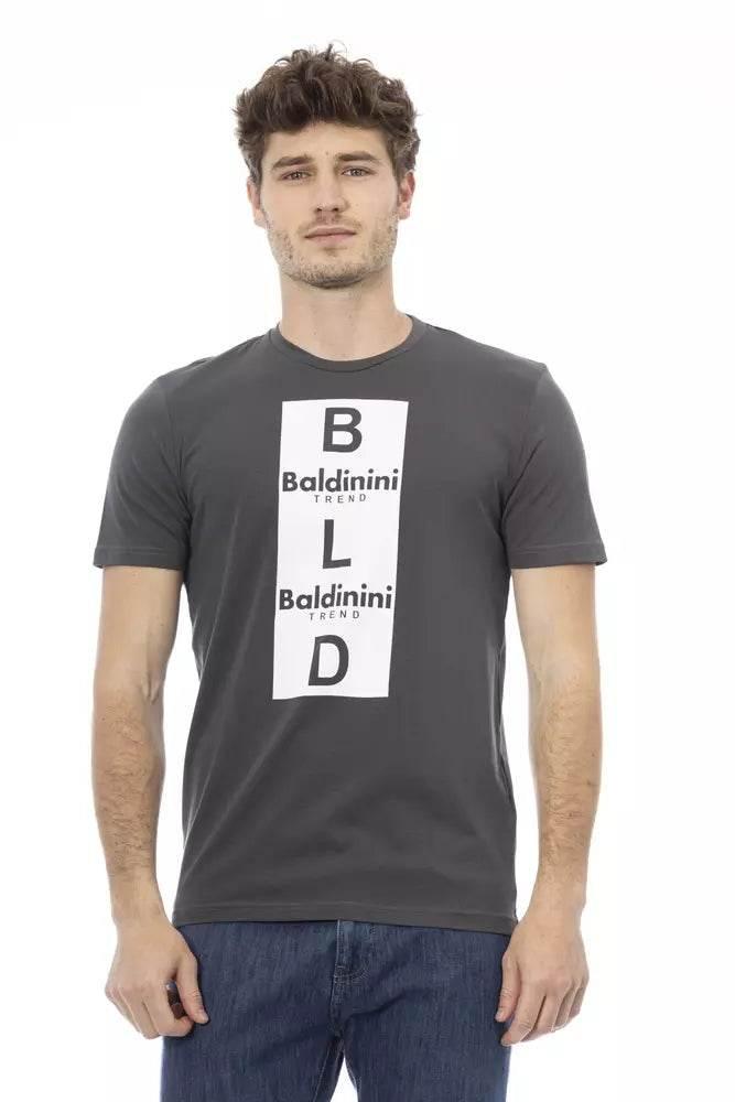 Baldinini Trend Gray Cotton Men T-Shirt - Hilstor