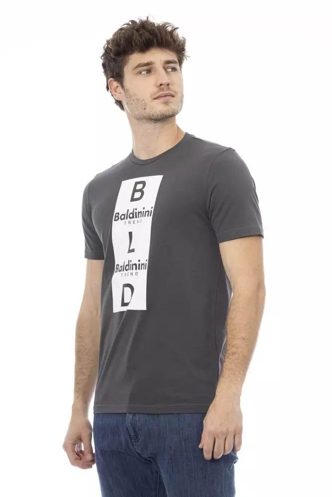 Baldinini Trend Gray Cotton Men T-Shirt - Hilstor