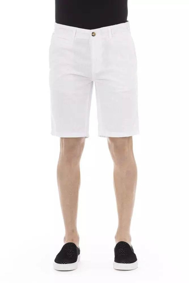 Baldinini Trend White Cotton Men Bermuda Short - Hilstor