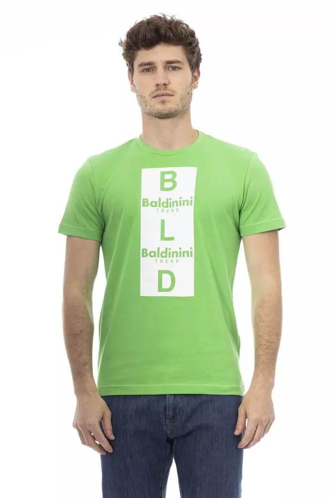 Baldinini Trend Green Cotton Men T-Shirt - Hilstor