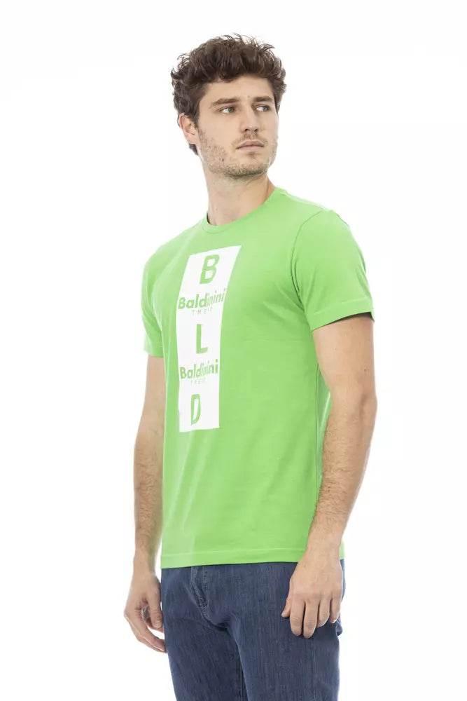 Baldinini Trend Green Cotton Men T-Shirt - Hilstor