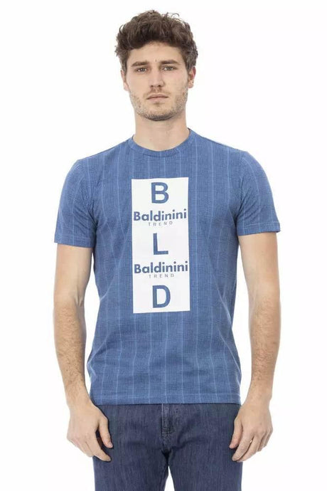 Baldinini Trend Light Blue Cotton Men T-Shirt - Hilstor