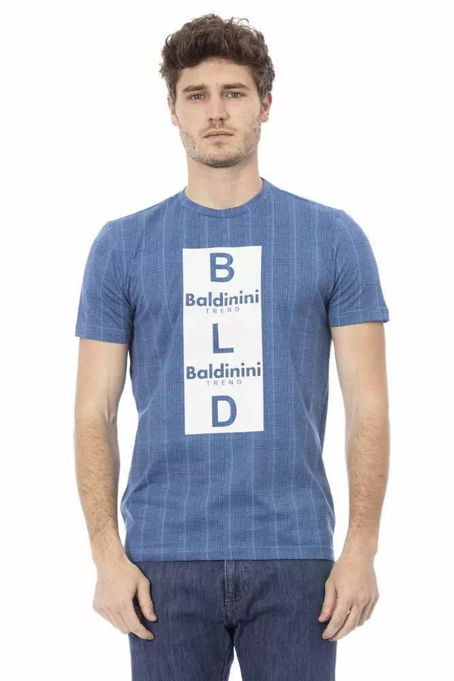 Baldinini Trend Light Blue Cotton Men T-Shirt - Hilstor