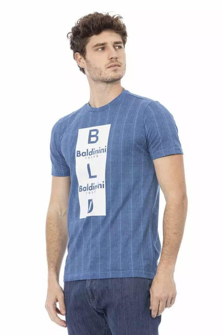 Baldinini Trend Light Blue Cotton Men T-Shirt - Hilstor