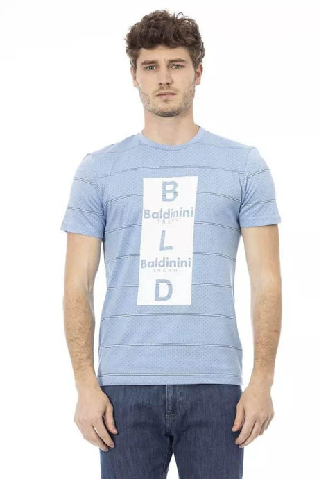 Baldinini Trend Light Blue Cotton Men T-Shirt - Hilstor