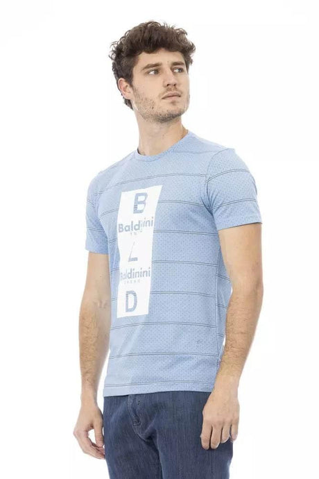 Baldinini Trend Light Blue Cotton Men T-Shirt - Hilstor