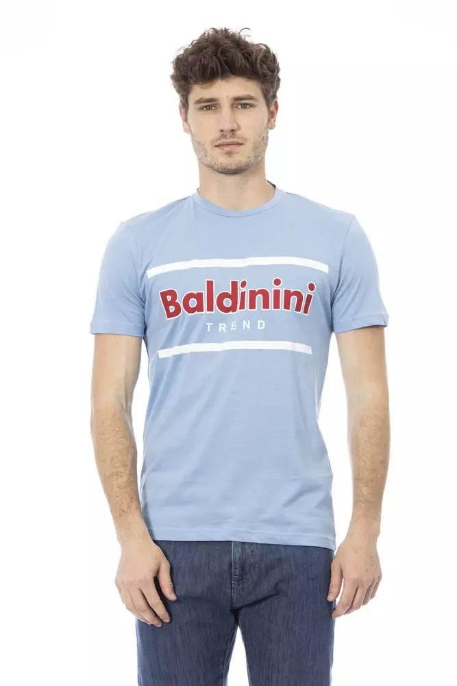 Baldinini Trend Light Blue Cotton Men T-Shirt - Hilstor
