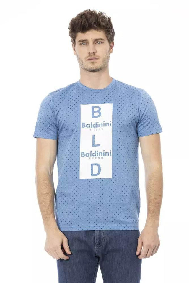 Baldinini Trend Light Blue Cotton Men T-Shirt - Hilstor