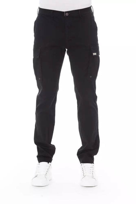 Baldinini Trend Sleek Black Cargo Trousers - Stretch Cotton Blend - Hilstor