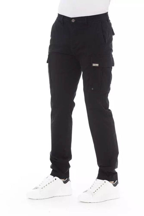 Baldinini Trend Sleek Black Cargo Trousers - Stretch Cotton Blend - Hilstor
