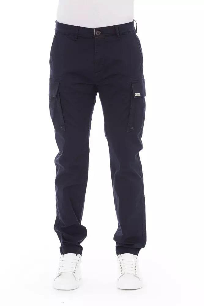 Baldinini Trend Blue Cotton Men Cargo Trouser - Hilstor