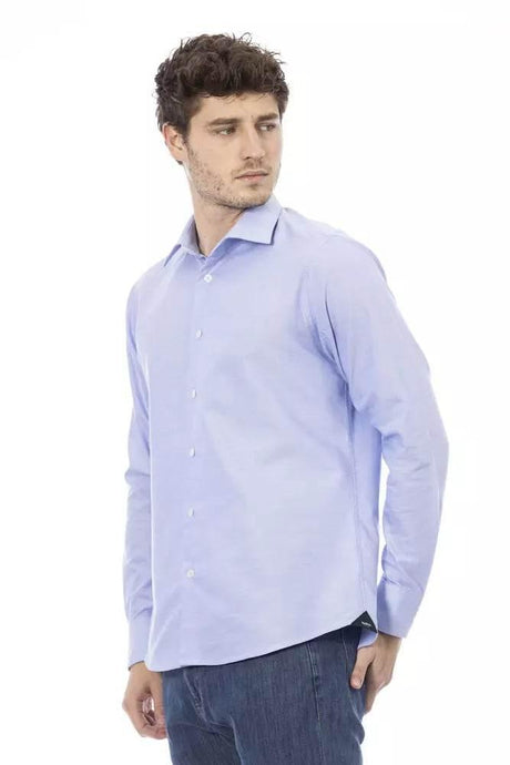 Baldinini Trend Light Blue Cotton Men Shirt - Hilstor