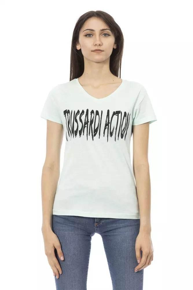 Trussardi Action Light Blue Cotton Women Top - Hilstor
