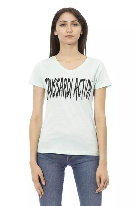 Trussardi Action Light Blue Cotton Women Top - Hilstor