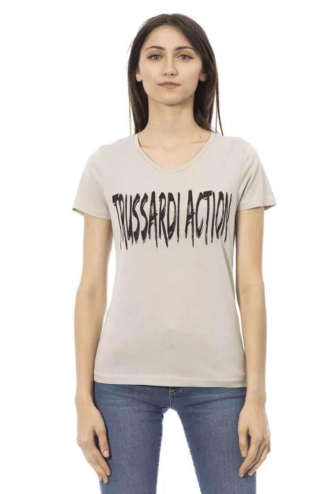Trussardi Action Beige Cotton Women T-Shirt - Hilstor