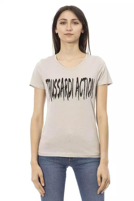 Trussardi Action Beige Cotton Women T-Shirt - Hilstor