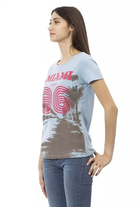 Trussardi Action Light Blue Cotton Women T-Shirt - Hilstor