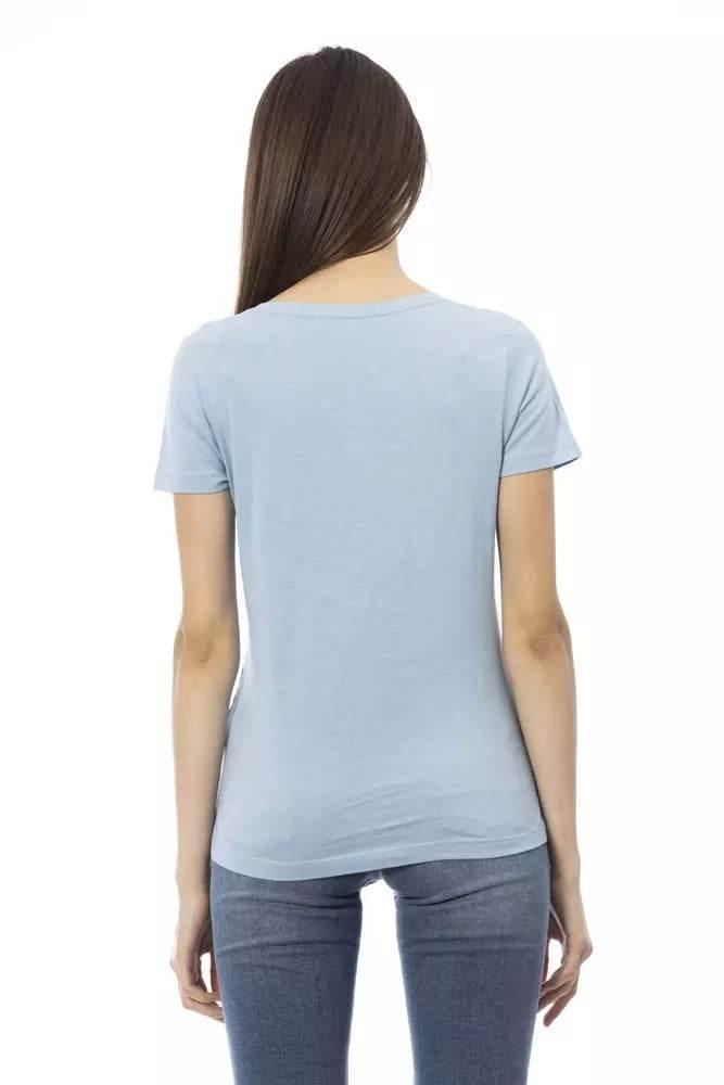 Trussardi Action Light Blue Cotton Women T-Shirt - Hilstor