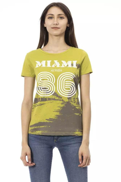 Trussardi Action Green Cotton Women T-Shirt - Hilstor