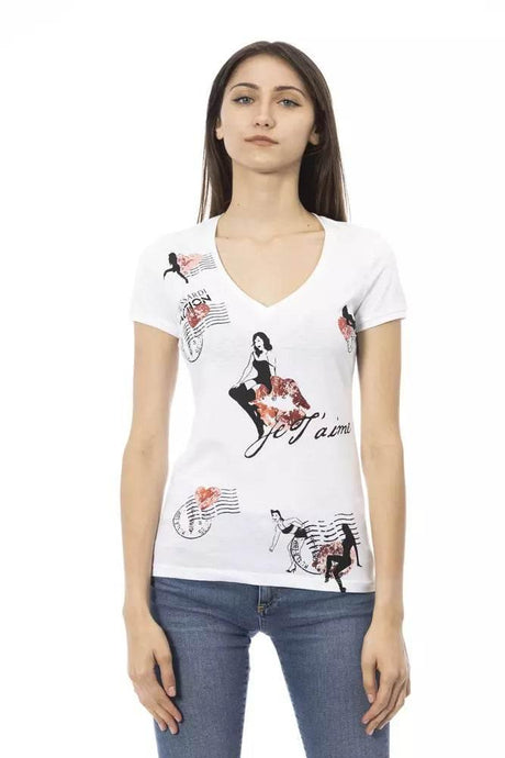 Trussardi Action White Cotton Women T-Shirt - Hilstor