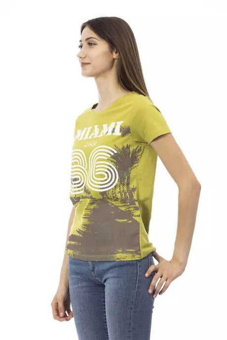 Trussardi Action Green Cotton Women T-Shirt - Hilstor