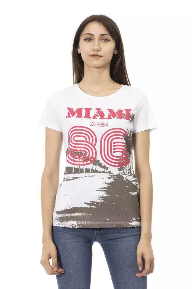 Trussardi Action White Cotton Women T-Shirt - Hilstor