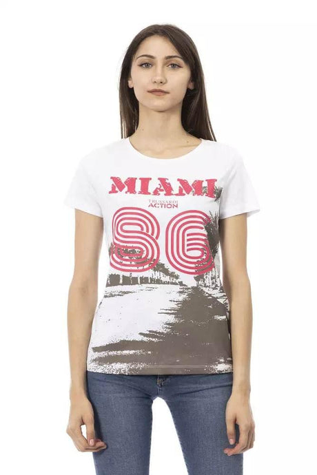 Trussardi Action White Cotton Women T-Shirt - Hilstor