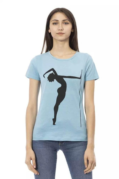 Trussardi Action Light Blue Cotton Women T-Shirt - Hilstor