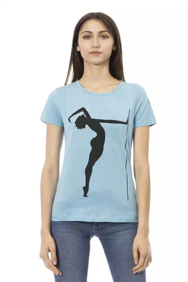 Trussardi Action Light Blue Cotton Women T-Shirt - Hilstor