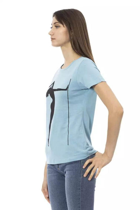 Trussardi Action Light Blue Cotton Women T-Shirt - Hilstor