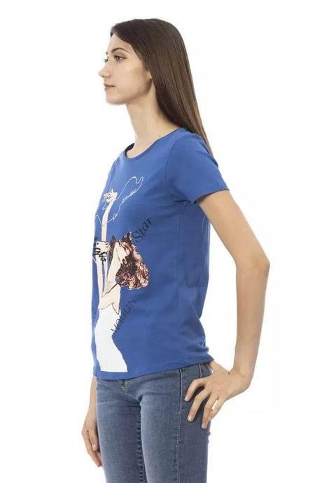 Trussardi Action Blue Cotton Women T-Shirt - Hilstor