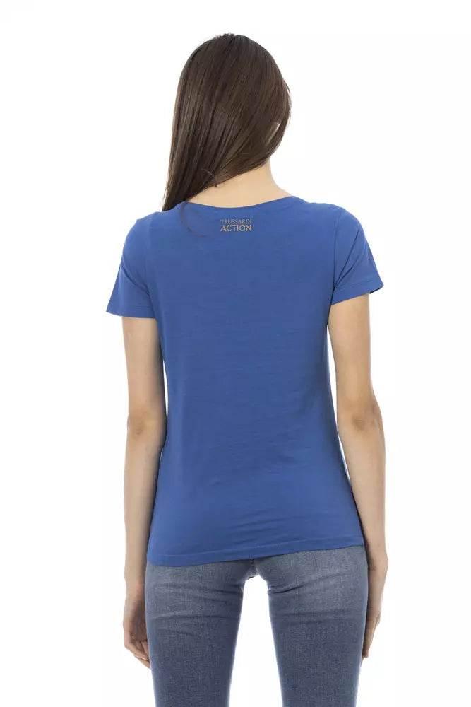 Trussardi Action Blue Cotton Women T-Shirt - Hilstor