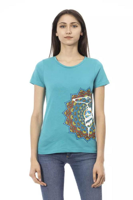 Trussardi Action Light Blue Cotton Women T-Shirt - Hilstor